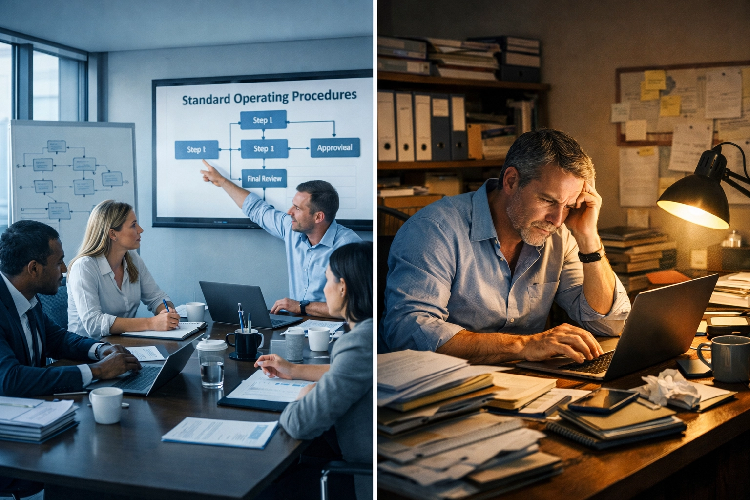 Team-based business systems versus owner-dependent business affecting valuation