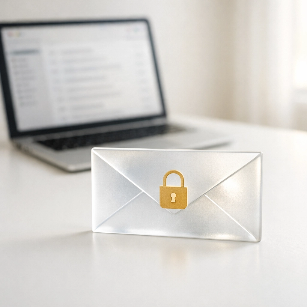 Encrypted email with security lock representing email protection for businesses