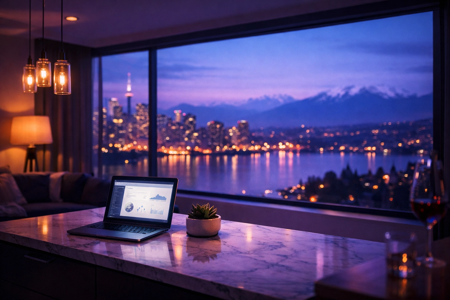 Using a laptop in a modern home to apply for a fast personal loan in Ottawa or Halifax, Canada.