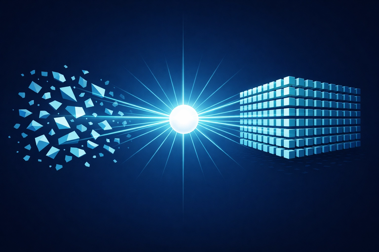 AI workflow automation system organizing data into a structured grid for operational efficiency.