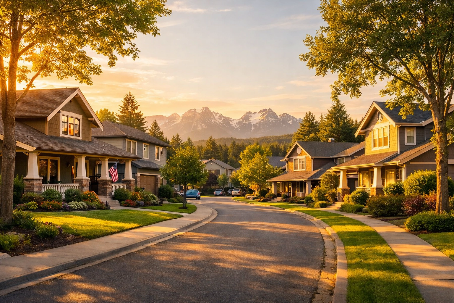 Washington State neighborhood homes showing stable housing market for reverse mortgage equity