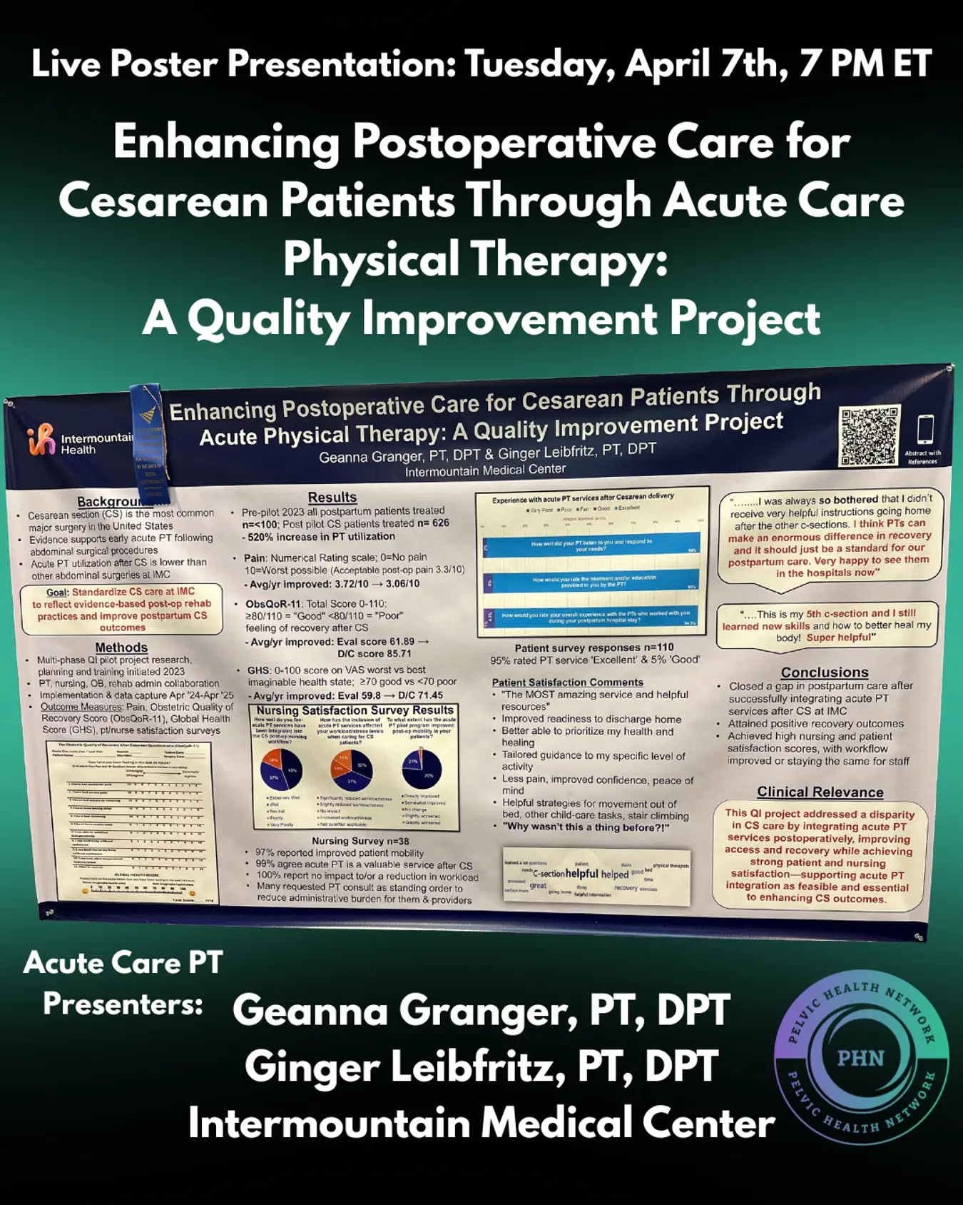 Early PT after C-section research outcomes and patient satisfaction
