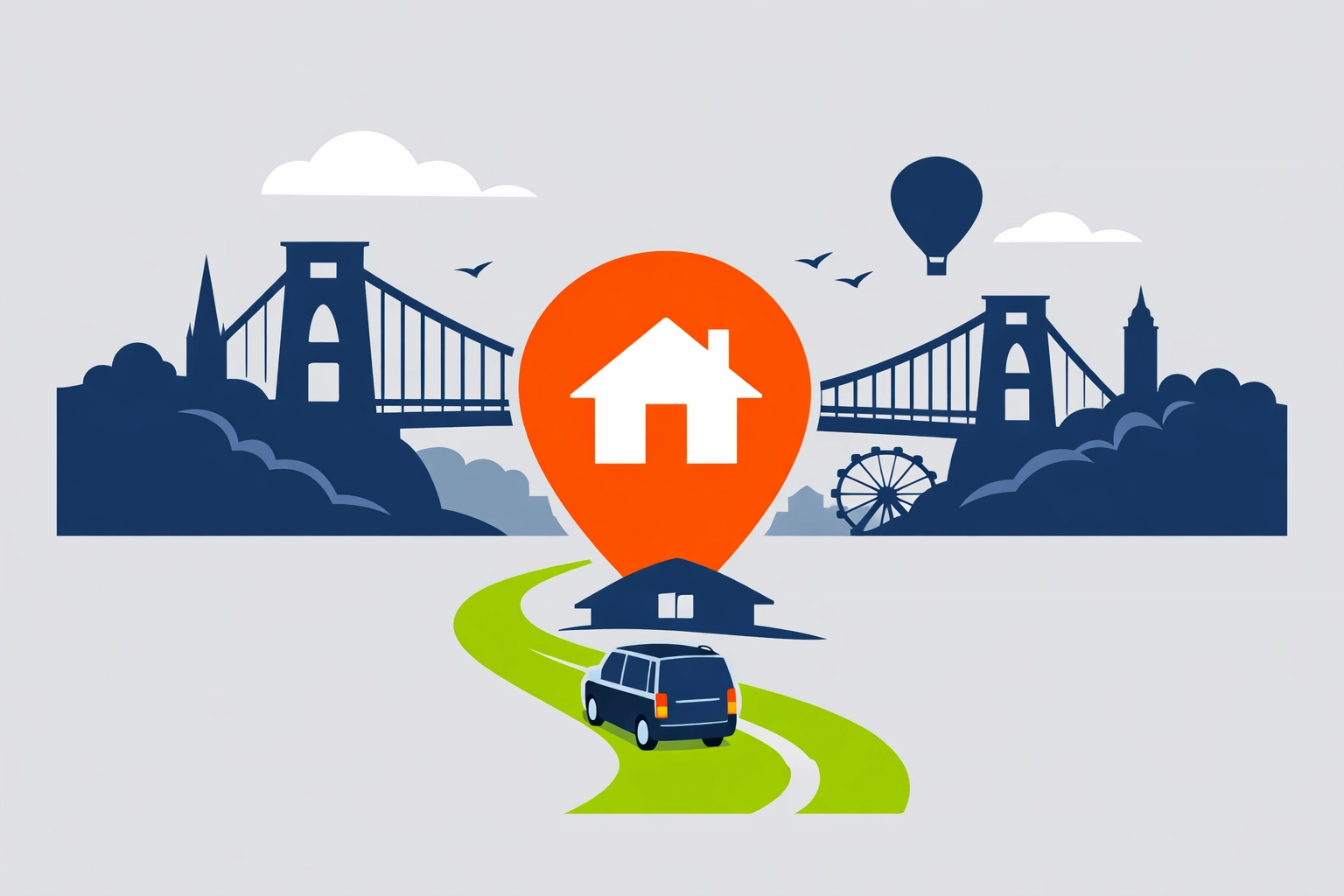 Local locksmith service van responding to an emergency call in Bristol city.