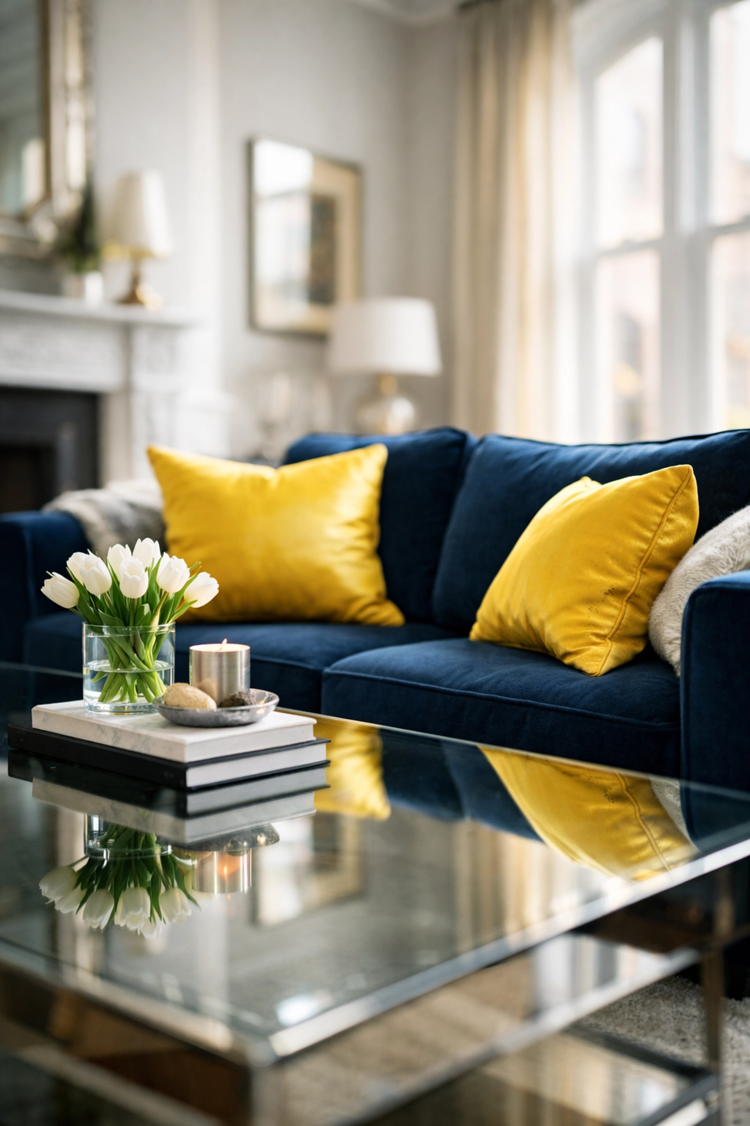 Dust-free living room in a Boston brownstone after a recurring Apartment Cleaning Boston visit.