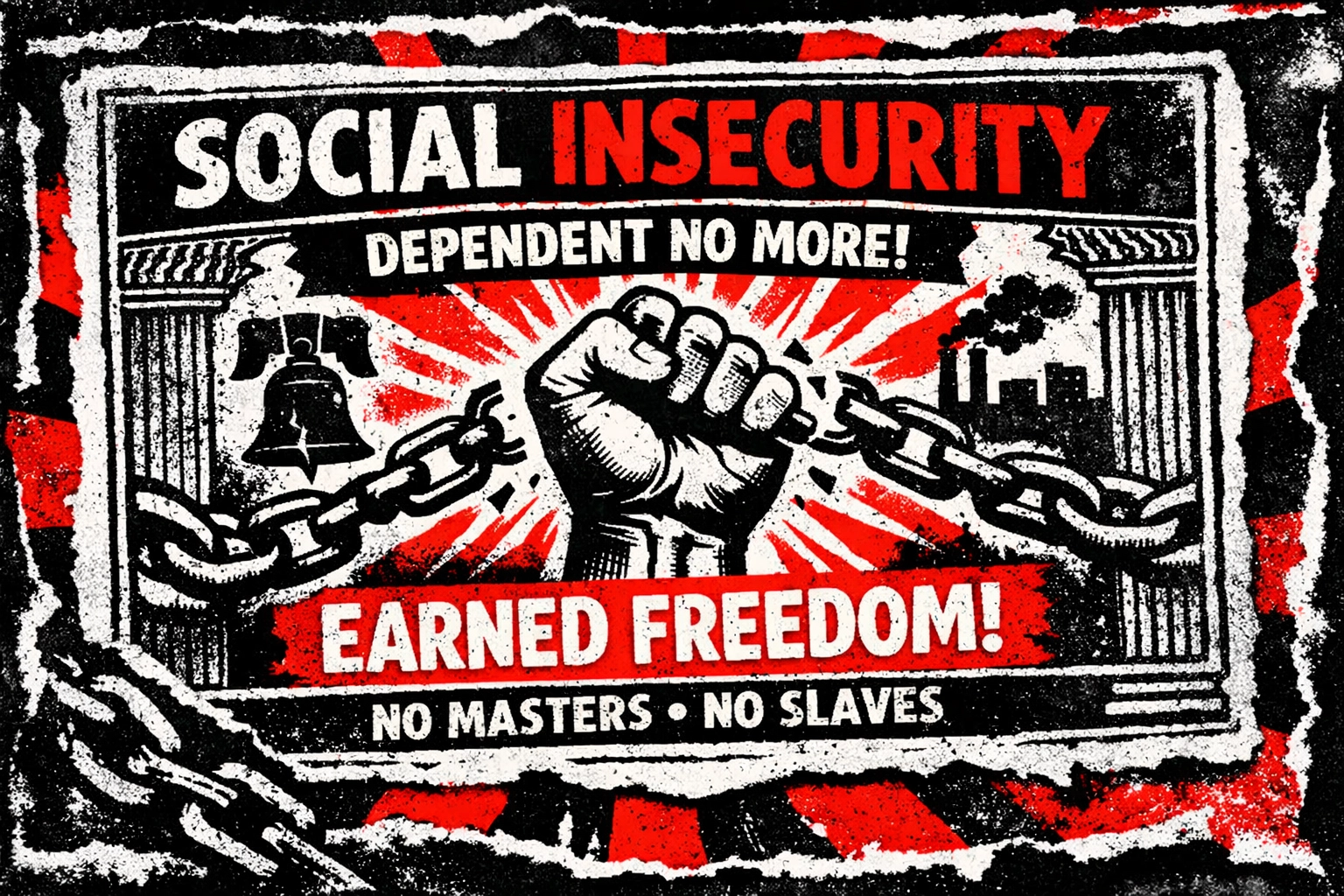 Social Security card with liberty symbols representing decades of Gen X work ethic and earnings