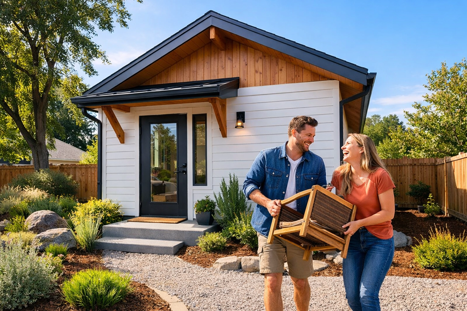 A completed Boise Bench ADU cottage demonstrating how an accessory dwelling unit adds home value. A completed Boise Bench ADU cottage demonstrating how an accessory dwelling unit adds home value.