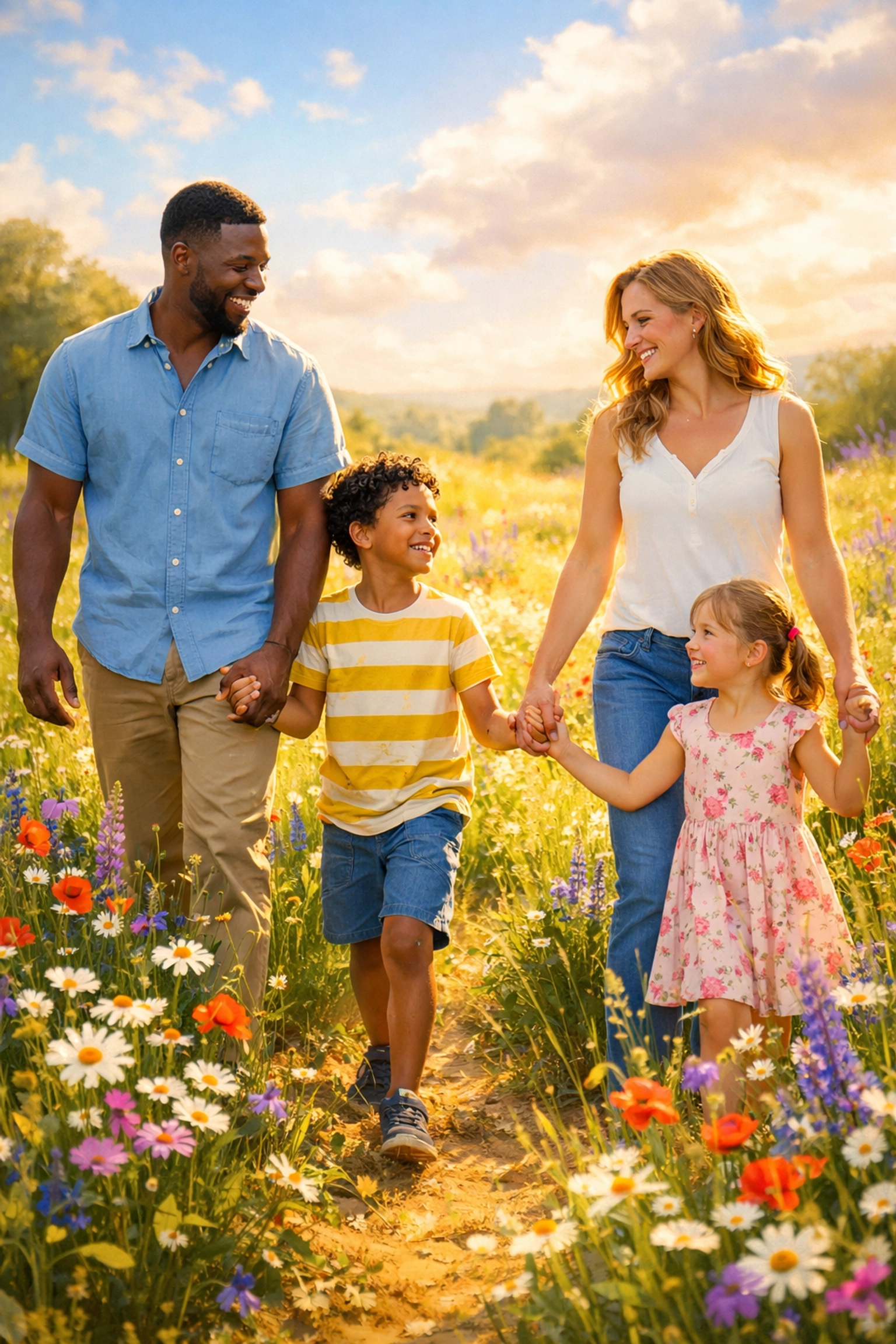 A diverse family recharging at Boundless Online Church, a ministry of First Assembly Memphis and FA Memphis.