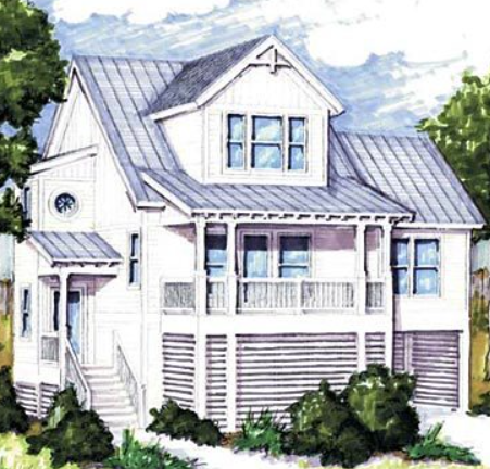 Elevated coastal-style custom home