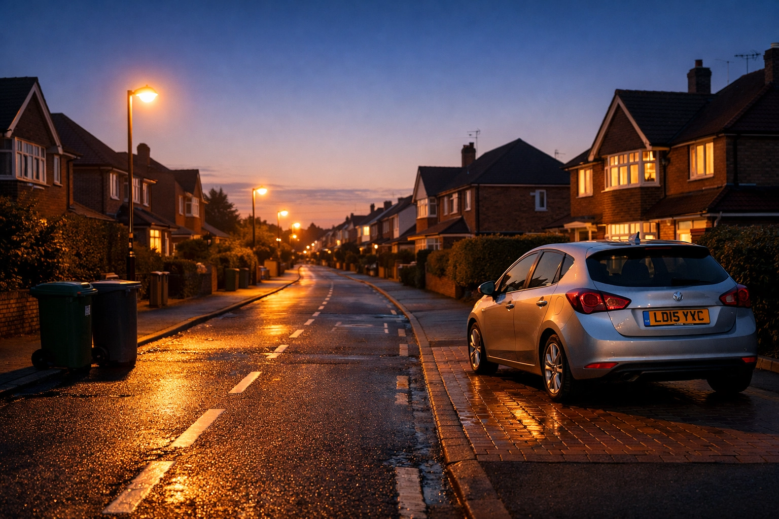 A safe and secure residential street in Basingstoke protected by professional intruder alarms.