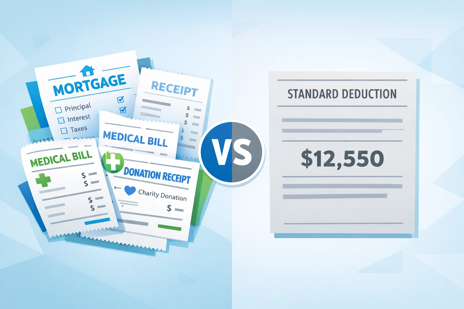 Itemized tax deductions vs standard deduction comparison for 2026 tax planning