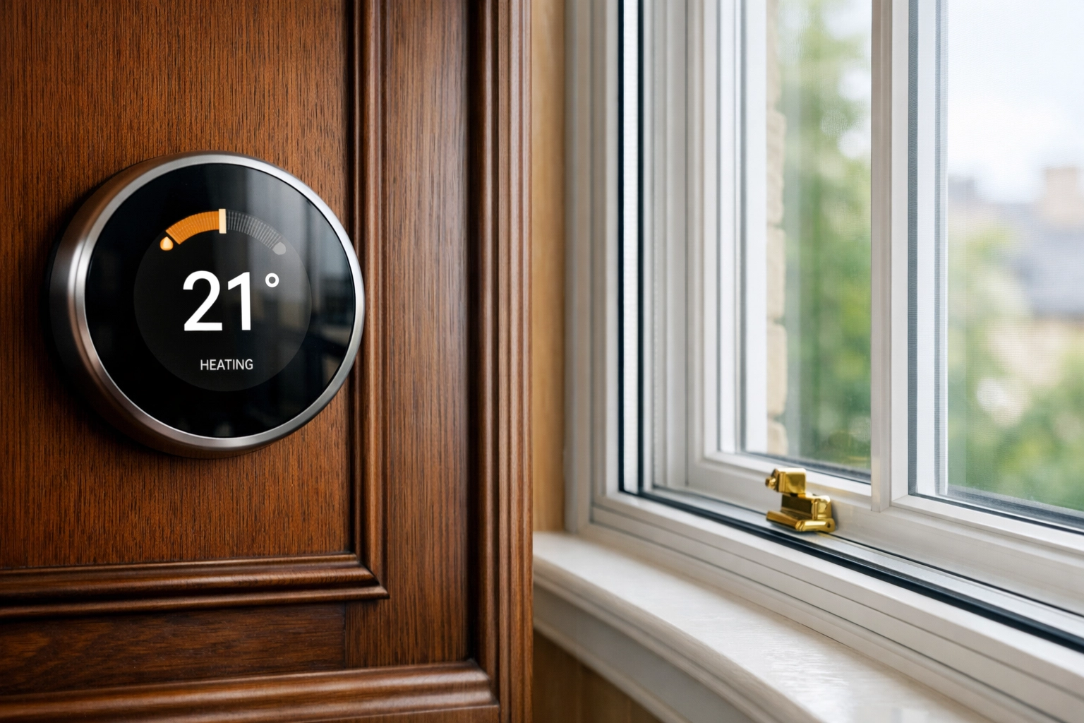 Energy-efficient secondary glazing for sash windows maintaining a warm home temperature.