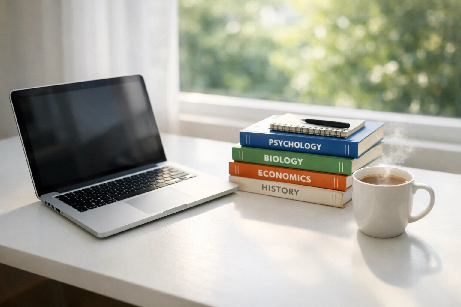 Organized home study environment for practicing SAT grammar and writing strategies.