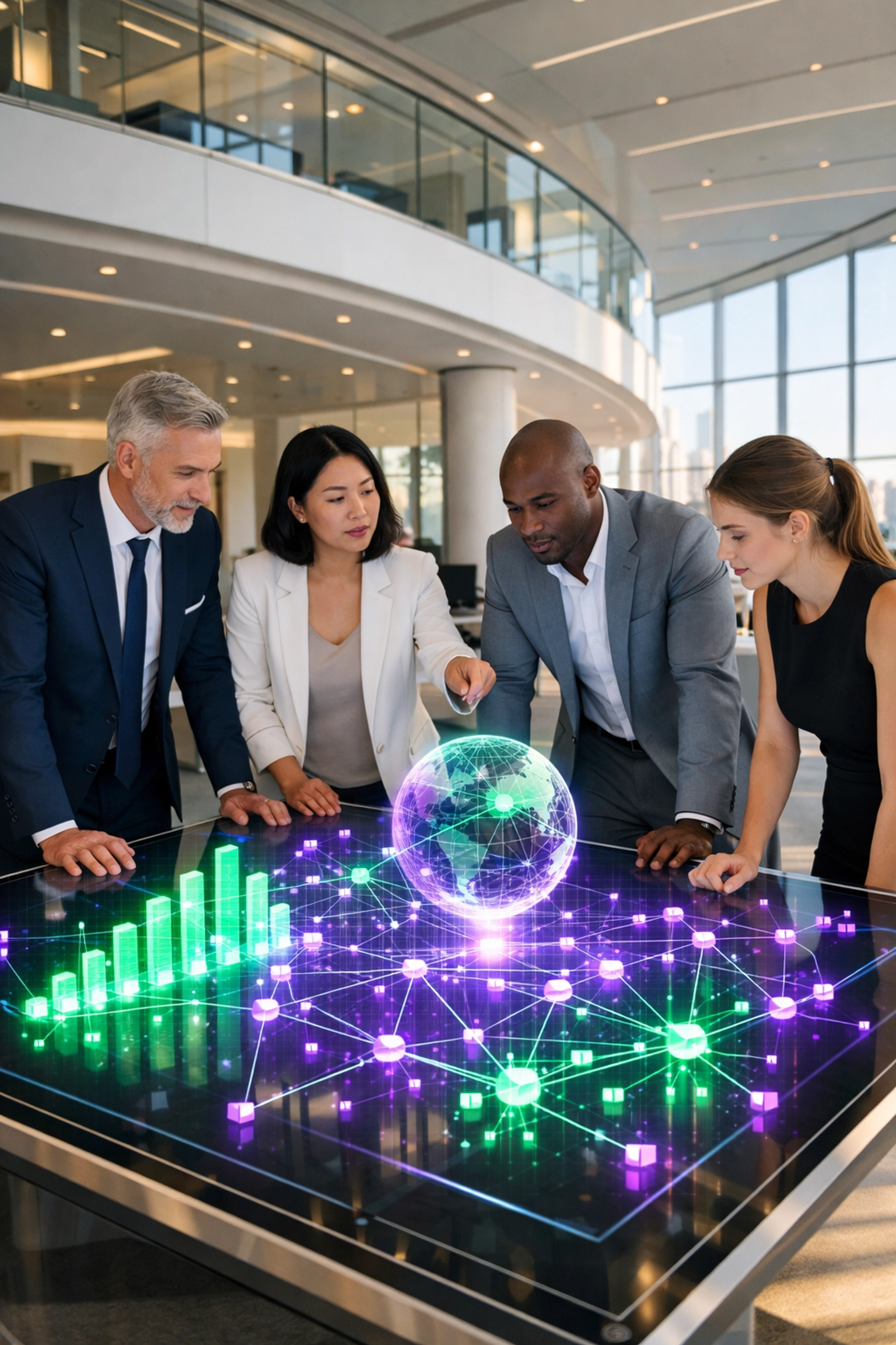 Innovatives Team plant gemeinsam das Change Management bei der KI-Einführung.