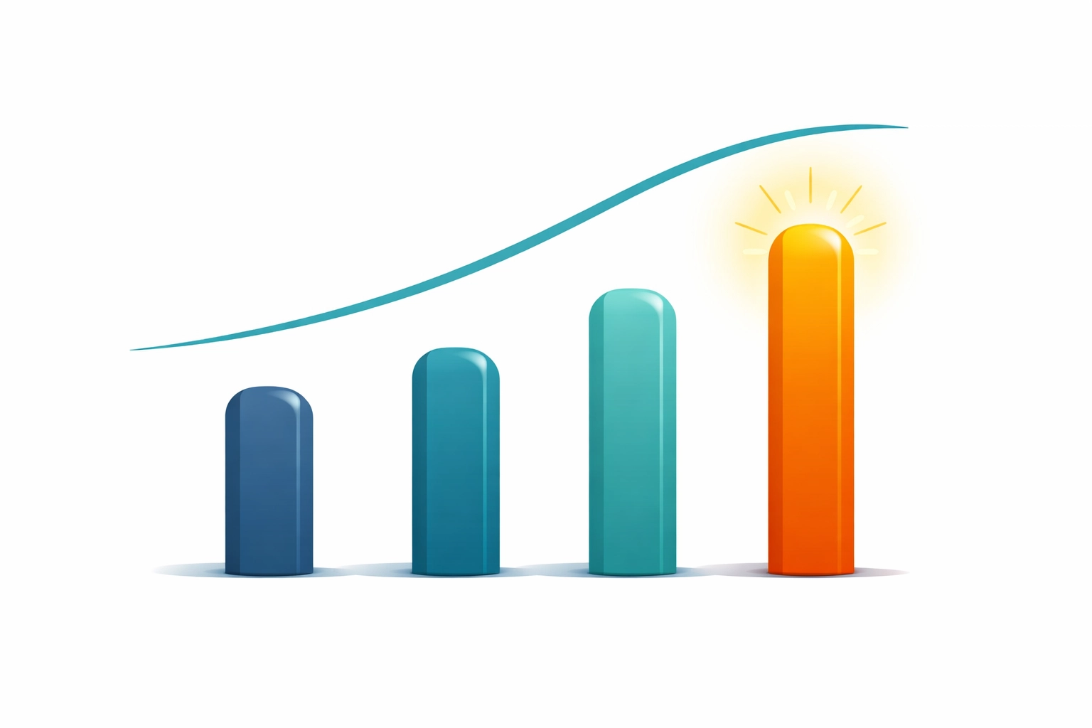 Growth chart illustrating fitness progress after a 4-week cycling workout plan and FTP test indoor cycling.