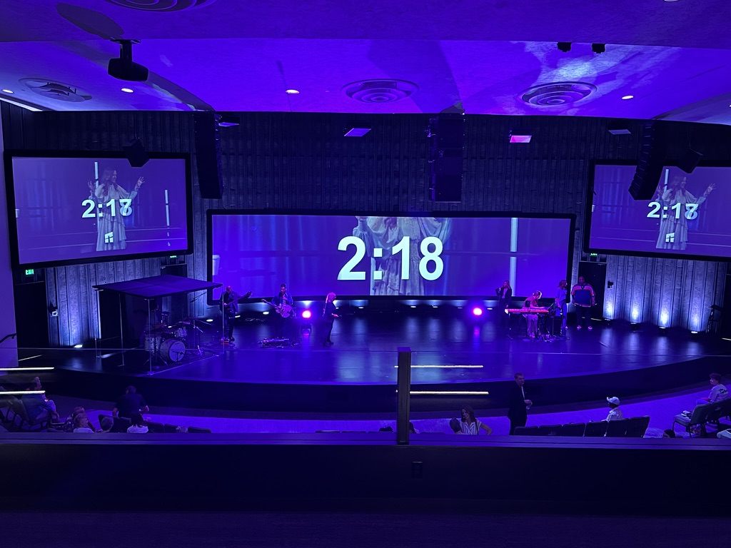 Professional stage setup with flicker-free wash lighting