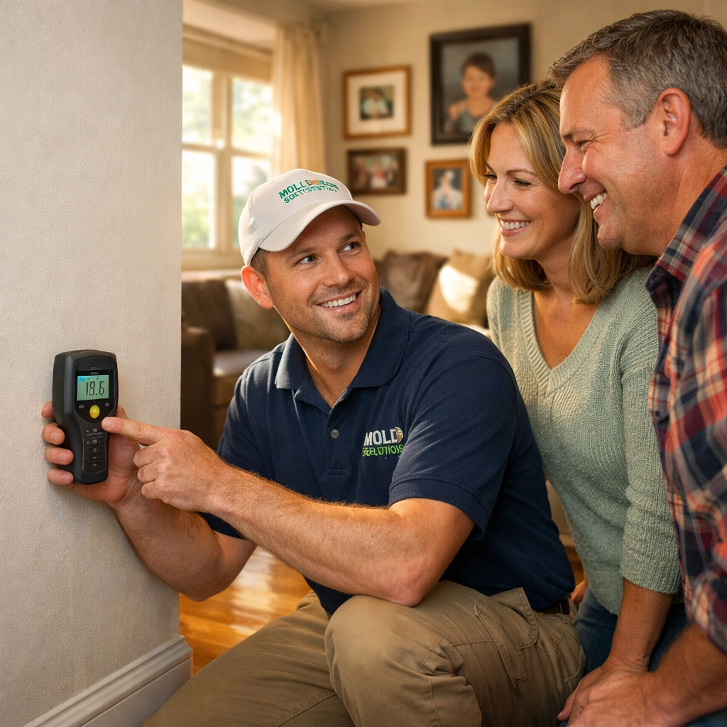 Berks County mold specialist conducting moisture assessment for homeowners