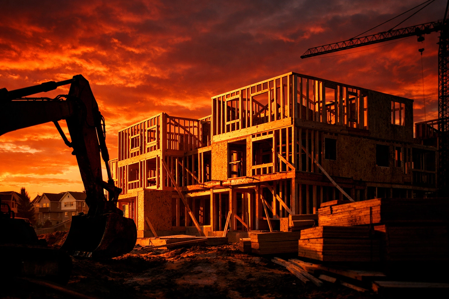 Affordable housing construction site in Edmonton neighborhood