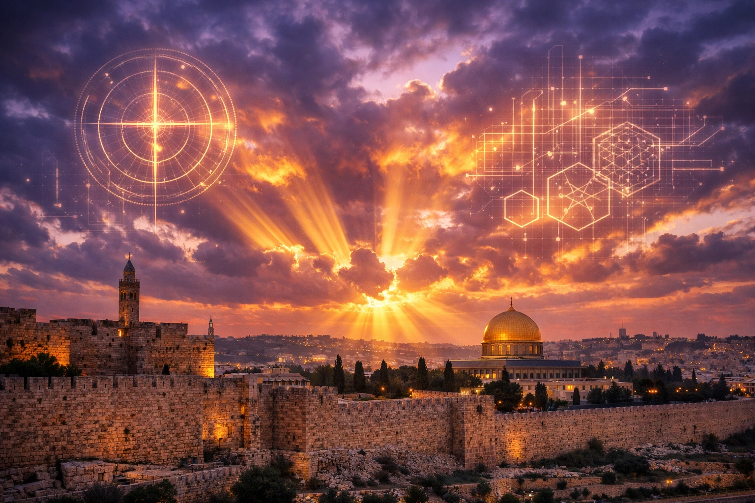 Jerusalem stone walls at sunset illustrating a biblical perspective on today's geopolitical events.