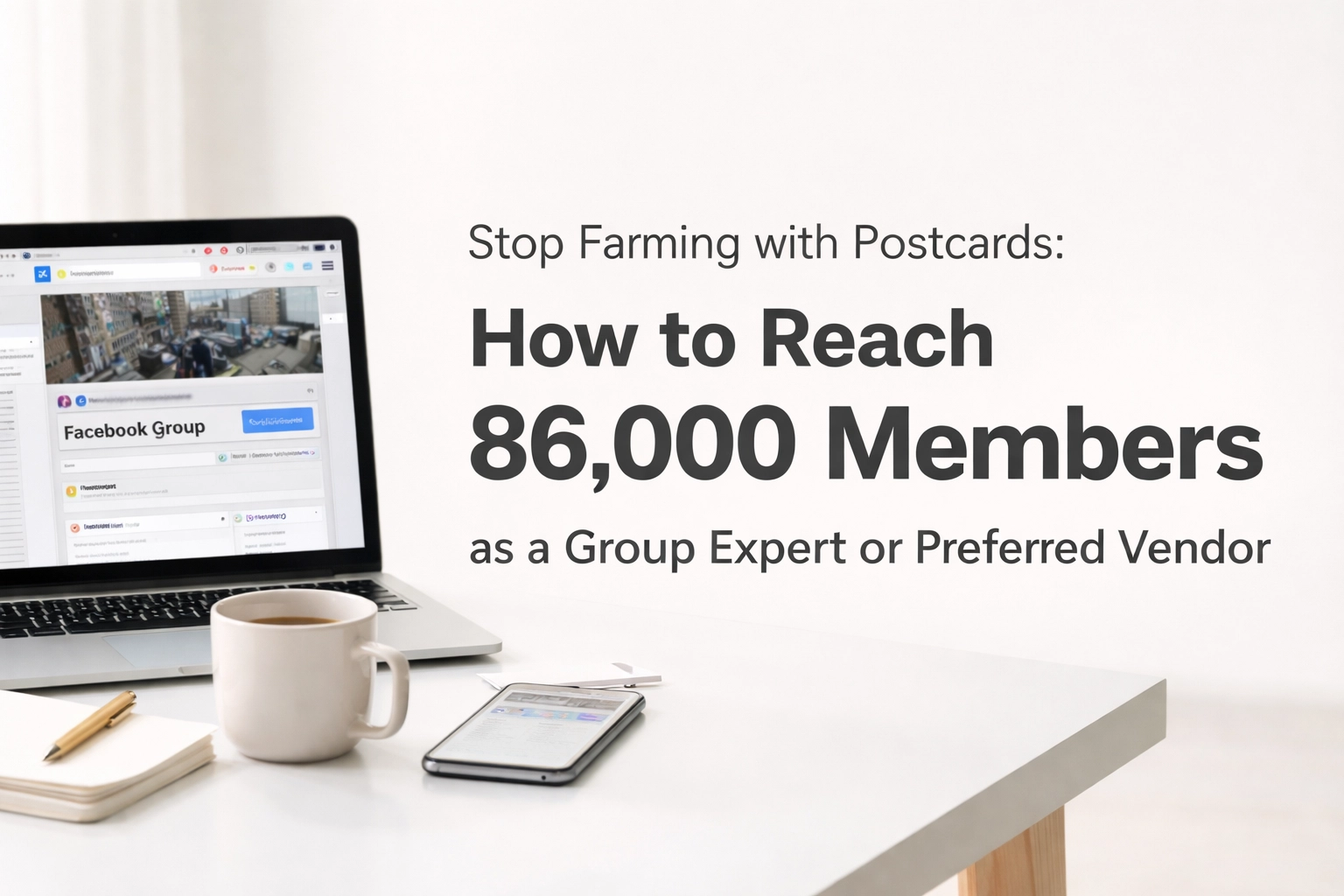 [HERO] Stop Farming with Postcards: How to Reach 86,000 Members as a Group Expert or Preferred Vendor
