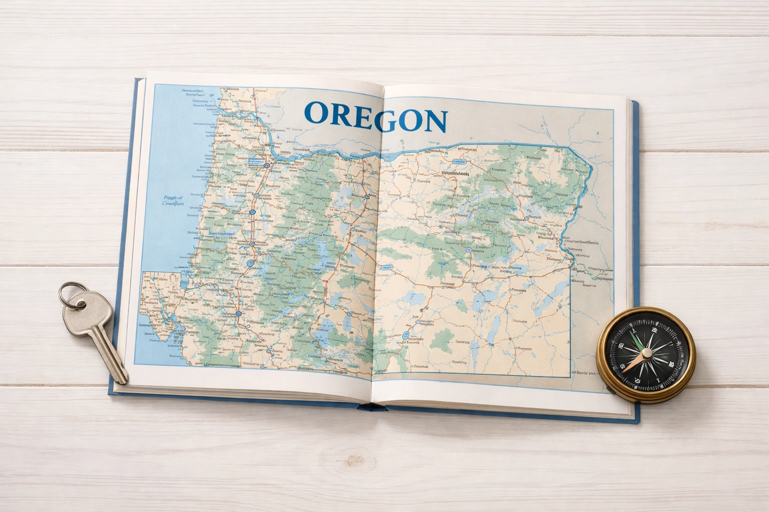 Oregon map with house key symbolizing estate planning and trust review in Oregon