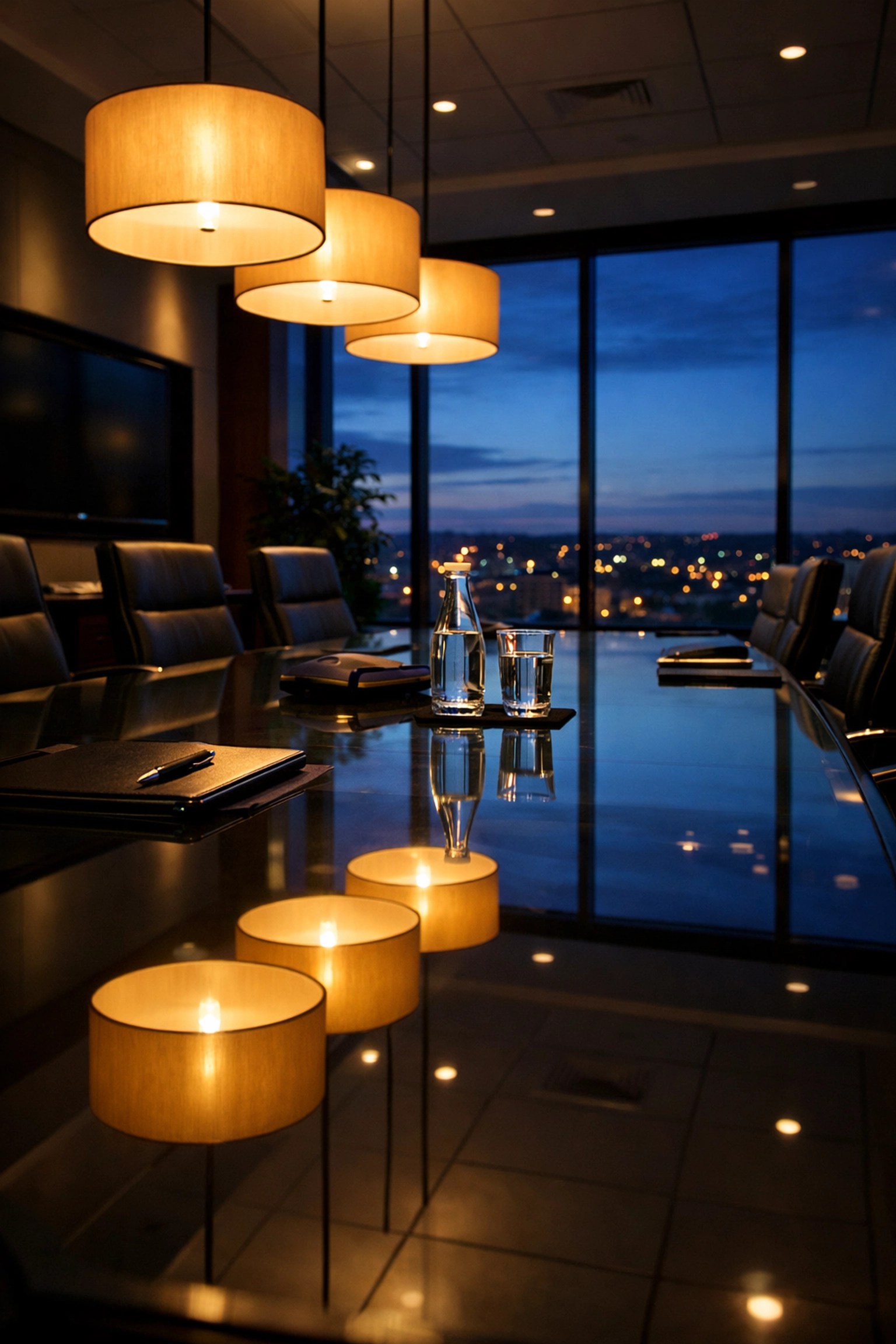 Polished executive conference room in Natick prepared by professional commercial cleaners.