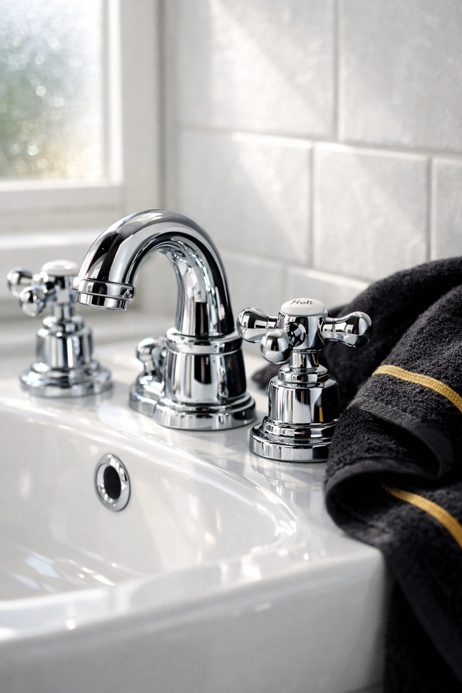 Pristine bathroom fixtures showing detailed condition documentation standards for property inventories
