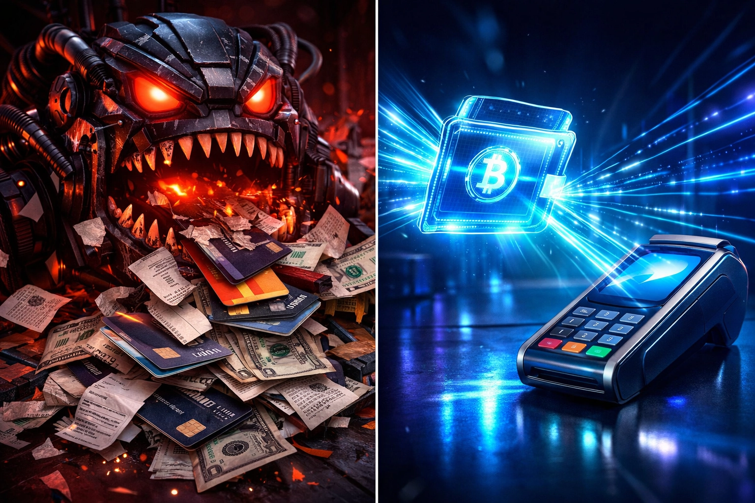 Traditional payment processor fees consuming merchant revenue vs direct crypto wallet payments reducing costs