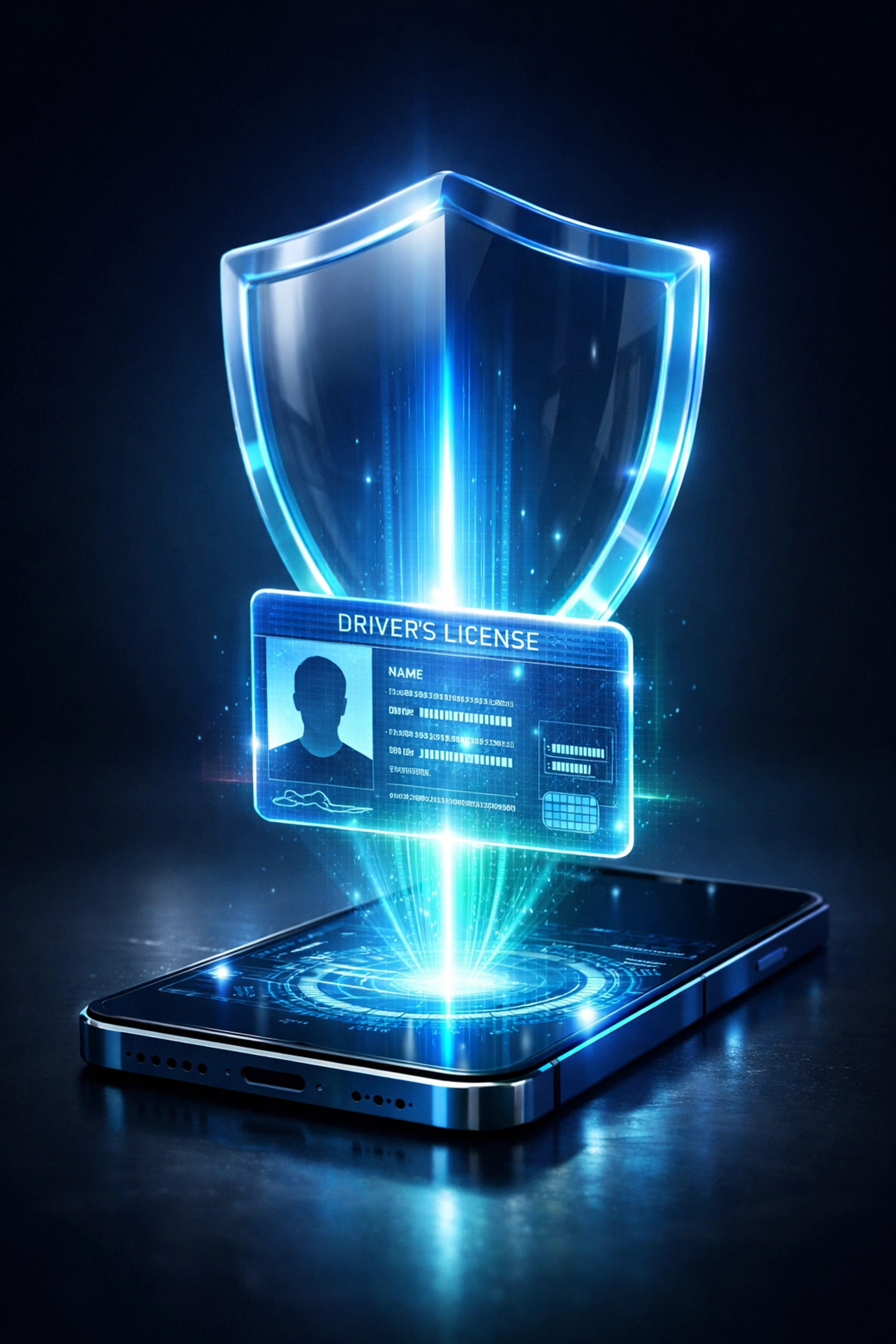 Secure digital identity verification scanning a driver's license for safe online notarization services.