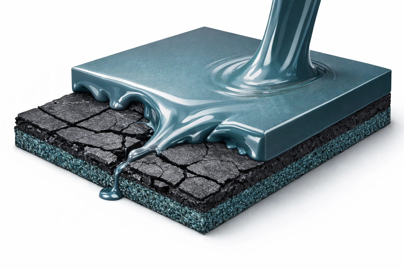 Flexitec liquid roofing system applied as a seamless overlay to refurbish and protect existing bitumen felt roofs.