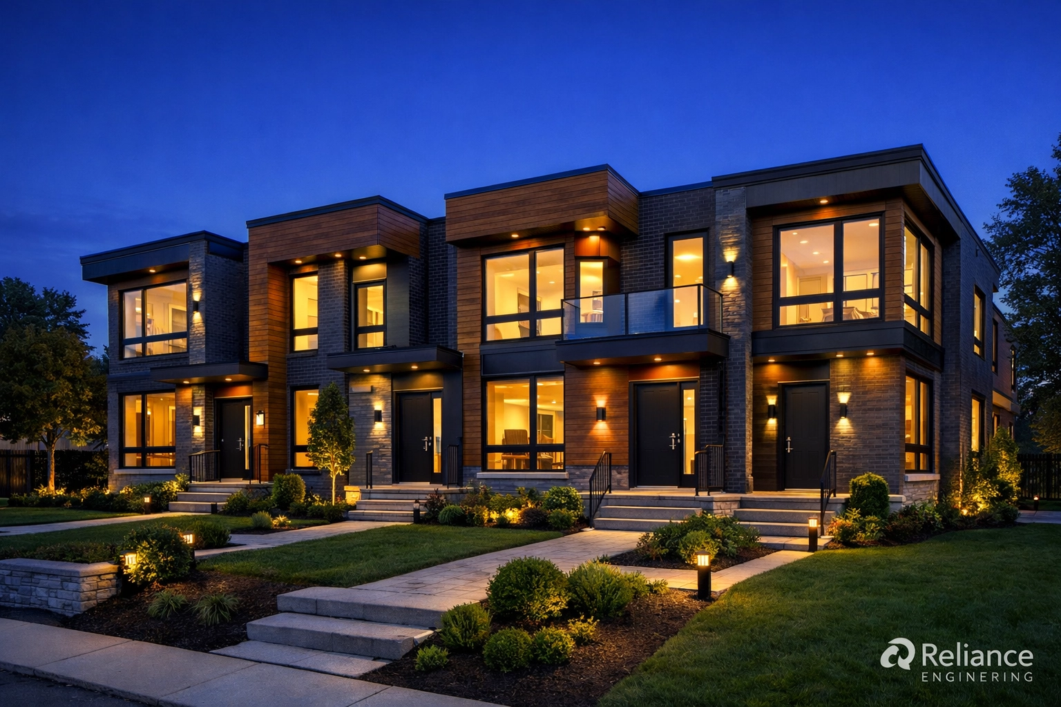 Modern 4-plex conversion in Ontario showing completed multi-unit housing for real estate investors.