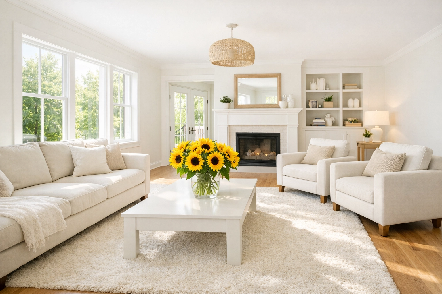 Beautifully restored home interior featuring fresh paint and professional carpet cleaning results.