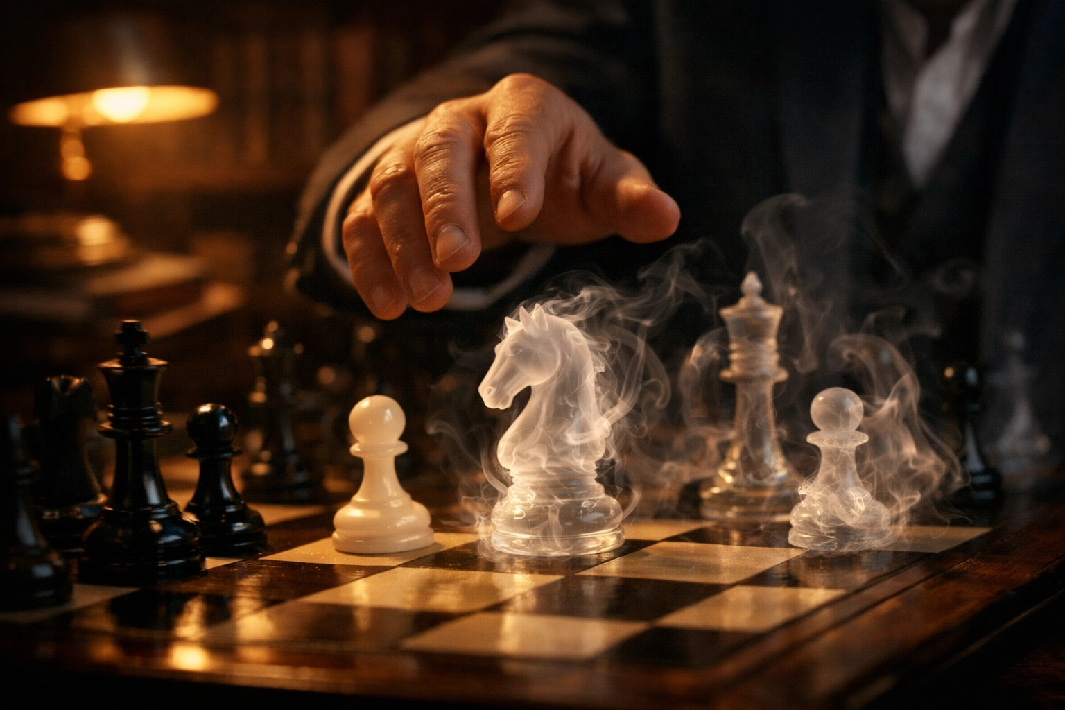 Chess pieces representing the difference between calculable investment risk and market uncertainty