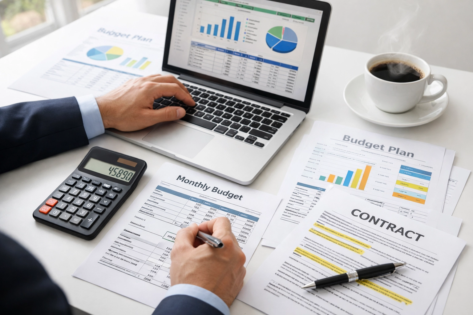 Financial planning documents and budget spreadsheets for ServiceNow consulting costs