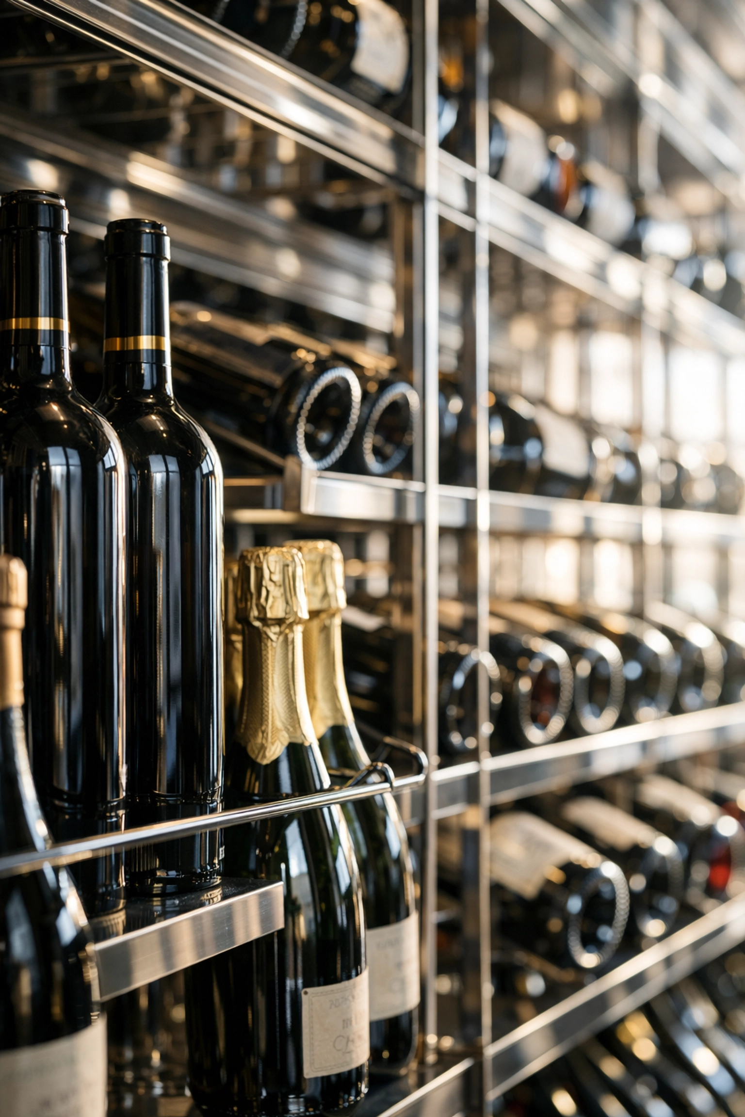 A well-organized restaurant wine cellar showcasing inventory optimization for better cash flow.