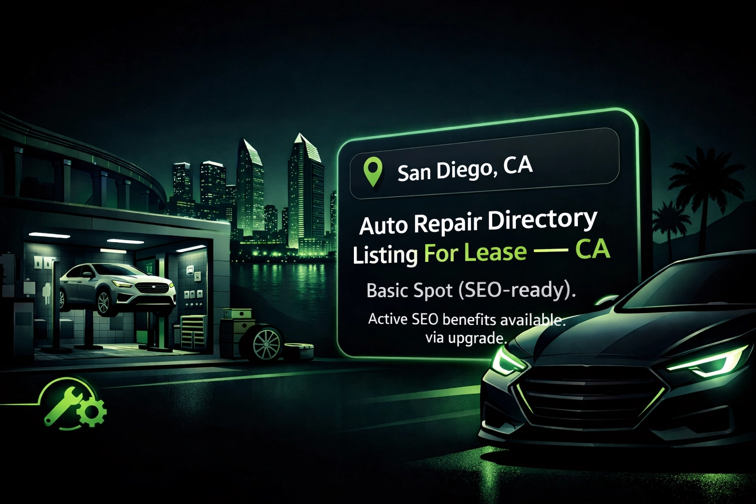 [HERO] Auto Repair Directory Listing For Lease — San Diego, CA | Basic Spot (SEO-ready)