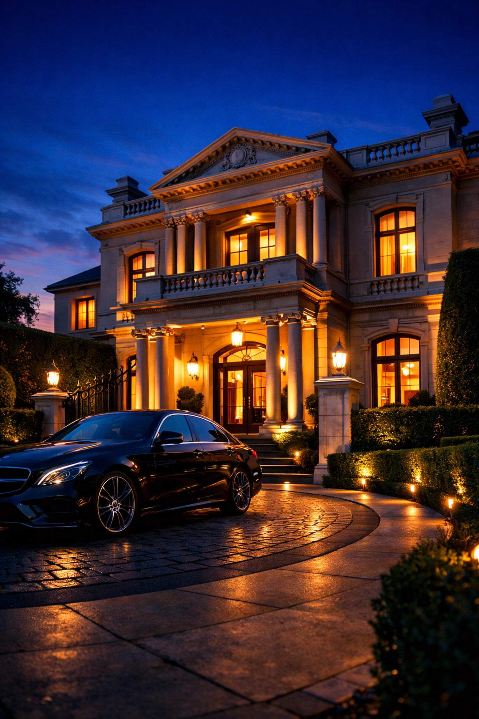 Melbourne prestige property entrance at dusk with seamless move-in ready presentation