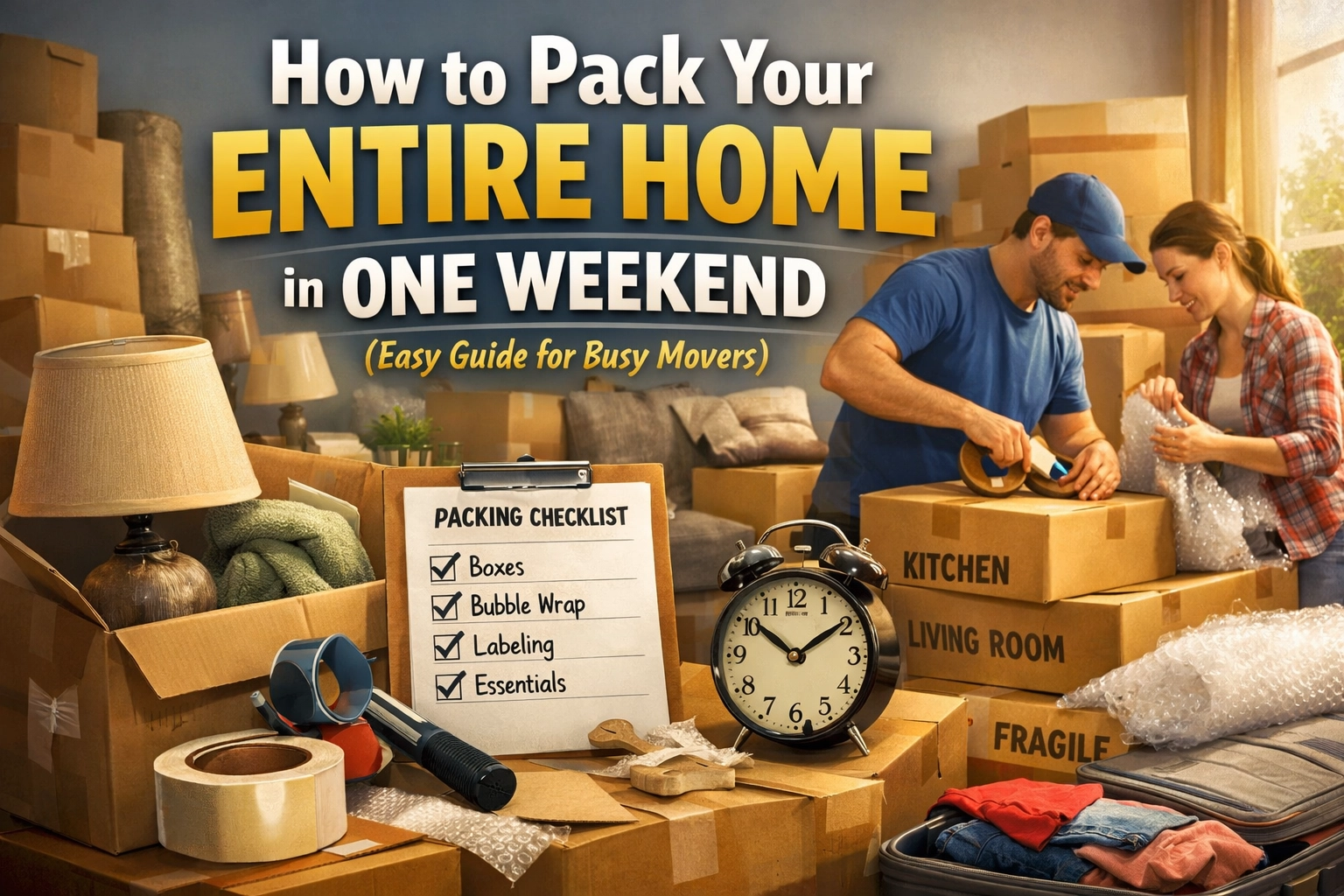 [HERO] How to Pack Your Entire Home in One Weekend (Easy Guide for Busy Movers)