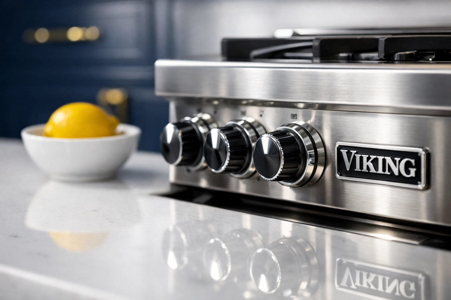 Luxury cleaning in Hamilton kitchen with spotless stainless steel range and white quartz counters.
