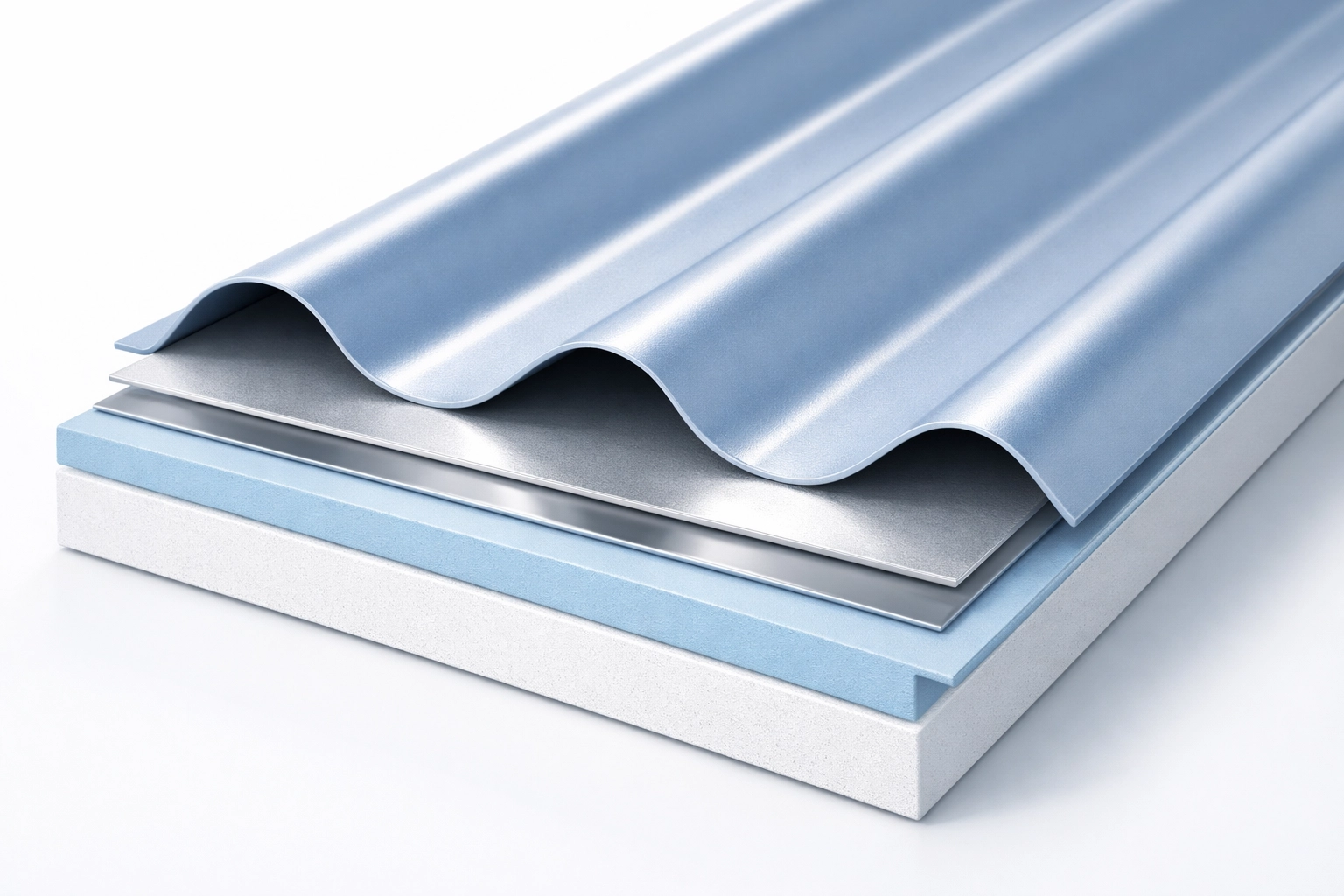 Multi-layered Colorbond roofing cross-section showing salt-resistant coatings for coastal durability.