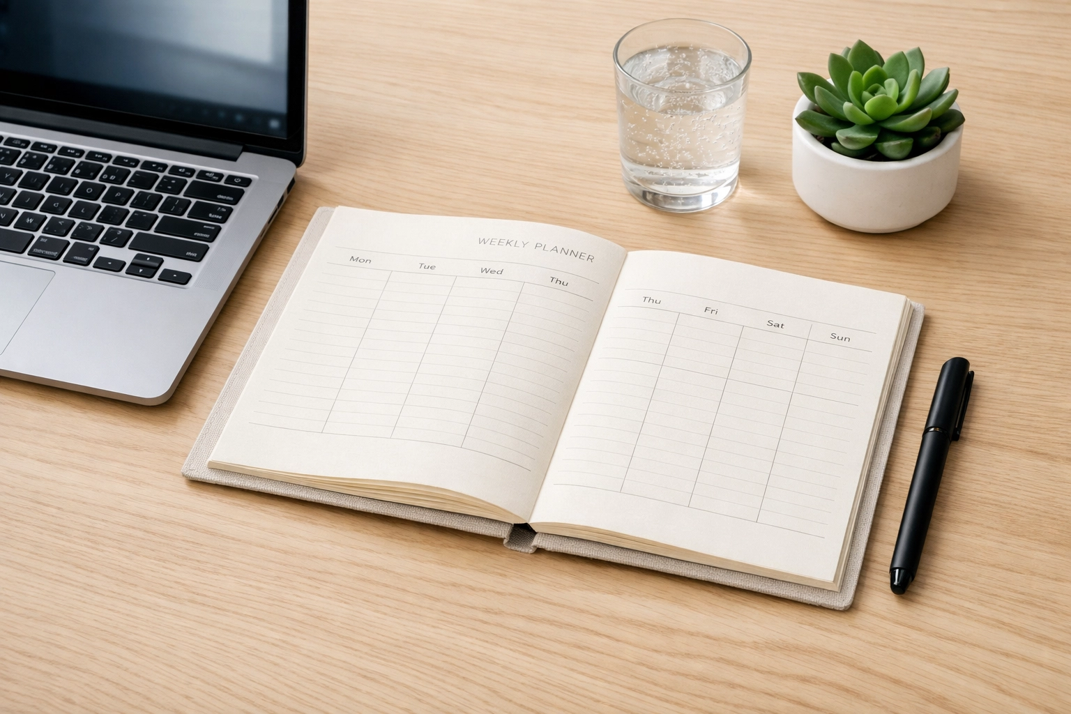 An organized workspace representing clean books and operational maturity for investor due diligence.