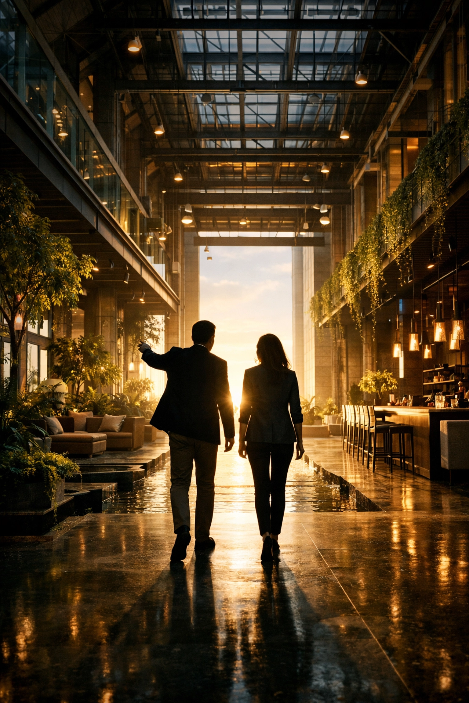 Business leaders in a luxury hospitality space, planning multi-unit growth and the next exit step.