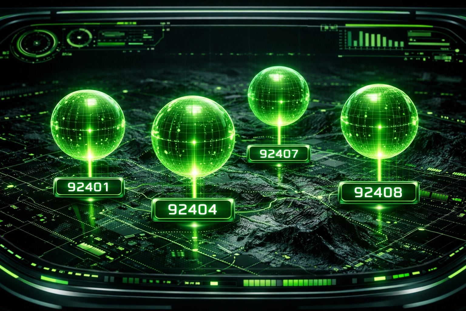Digital map interface showing San Bernardino zip codes for a towing business territory lease.