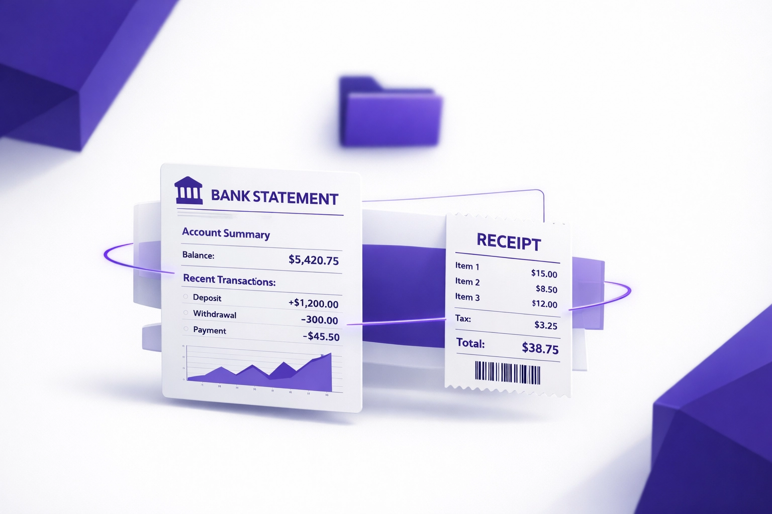 Organized financial documents showing what's included in a bookkeeping cleanup service