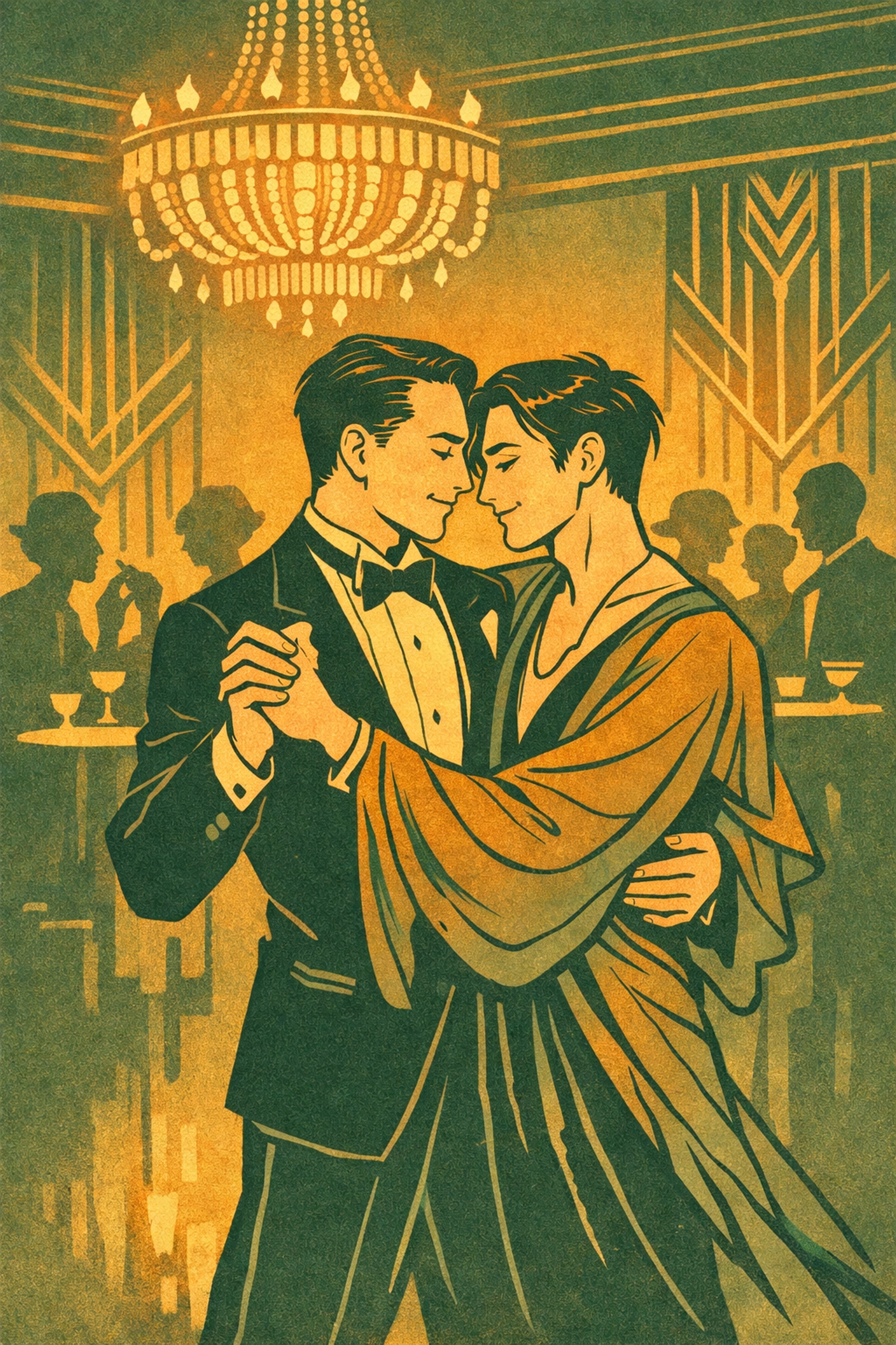 Gay men dancing together in 1920s Berlin nightclub during Weimar era of queer freedom