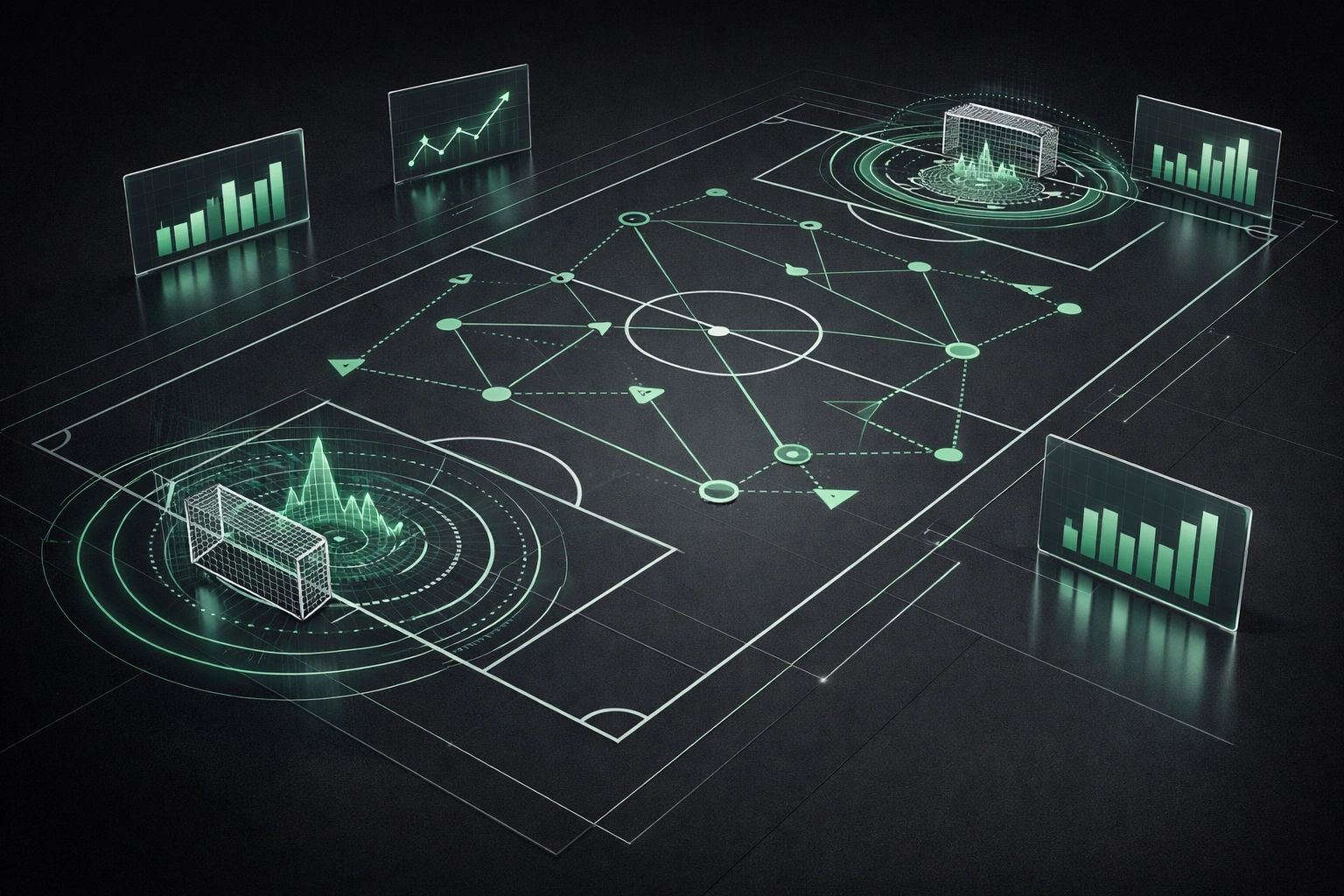 Strategic football field data overlay used by predictive models to find value in lower league betting.