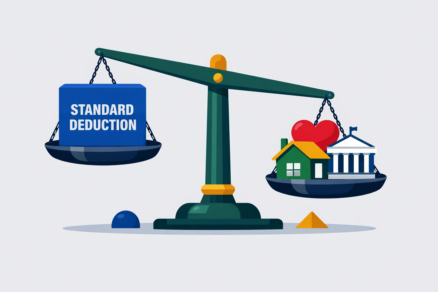 Illustration showing how itemizing deductions can maximize tax refund results compared to the standard deduction.