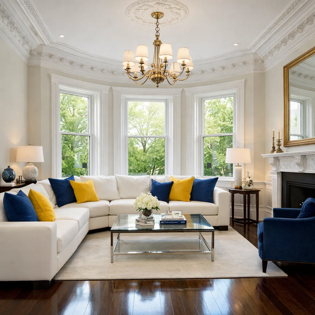 Professional deep cleaning Cambridge service for a historic West Cambridge living room with hardwood floors.