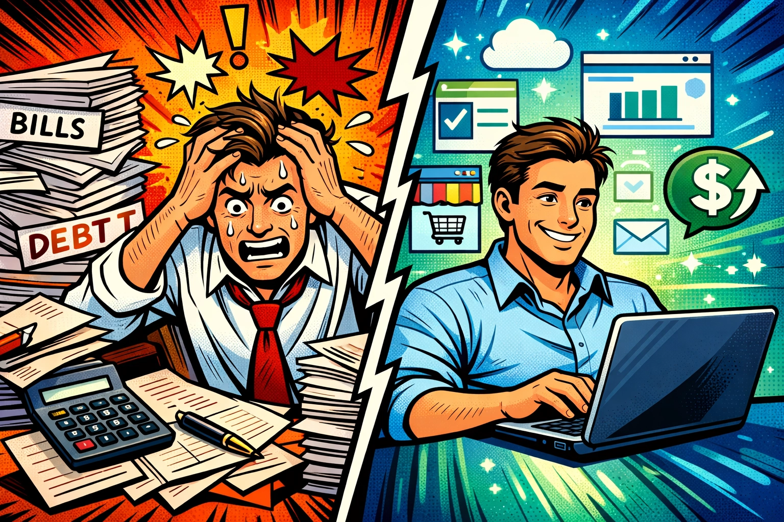 Business owner stress vs relaxation: comparing traditional hiring costs with AI automation benefits