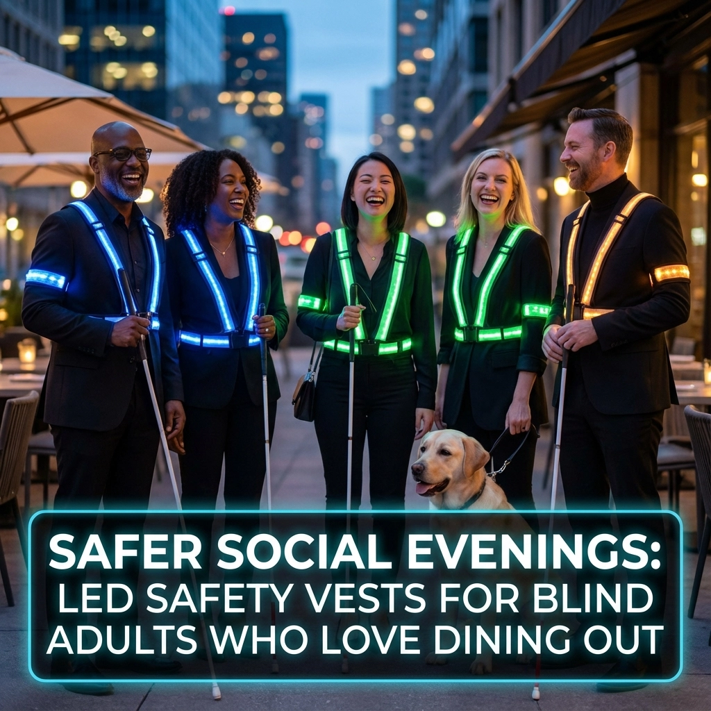 Safer Social Evenings: LED Safety Vests for Blind Adults Who Love Dining Out