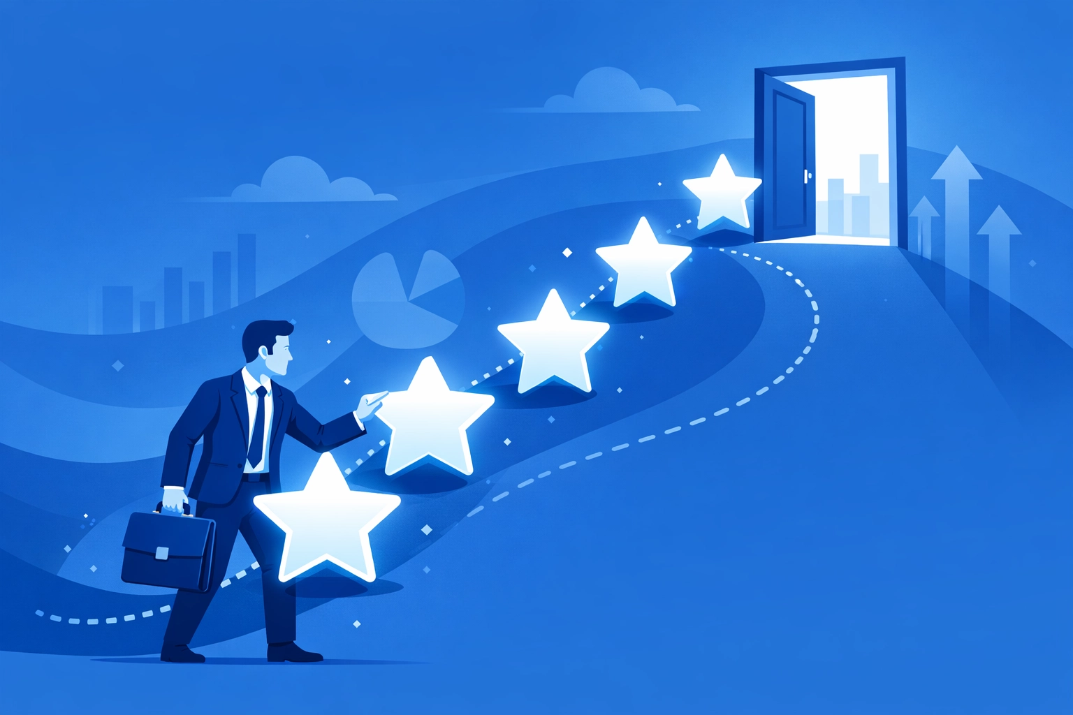 Reputation management illustration showing how customer reviews boost local SEO in Monmouth County.